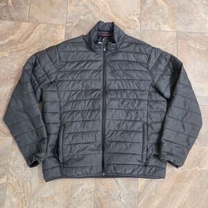 Hawke&Co‎ Sport XL Black Puffer Jacket Performance Quilted Full Zip HEN1041Z Men